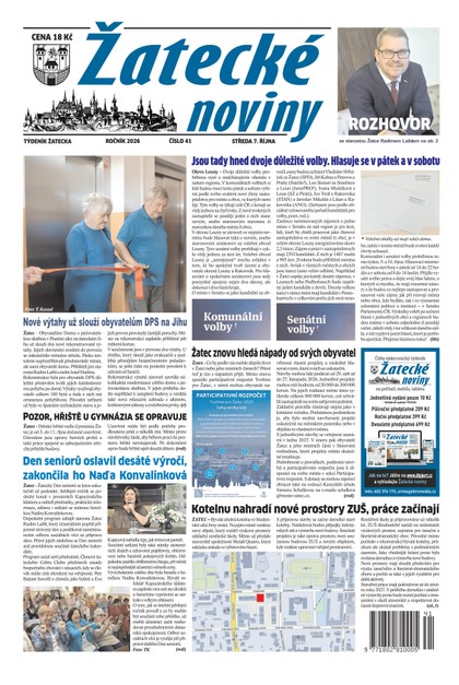 E-magazín Žatecké noviny č. 41/2026 - Ohře Media