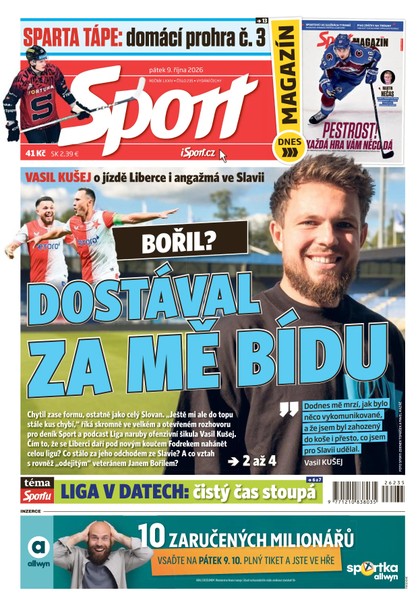 E-magazín Sport - 09.10.2026 - CZECH NEWS CENTER a. s.