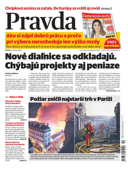 E-magazín Denník Pravda 13. 10. 2026 - OUR MEDIA SR a. s.