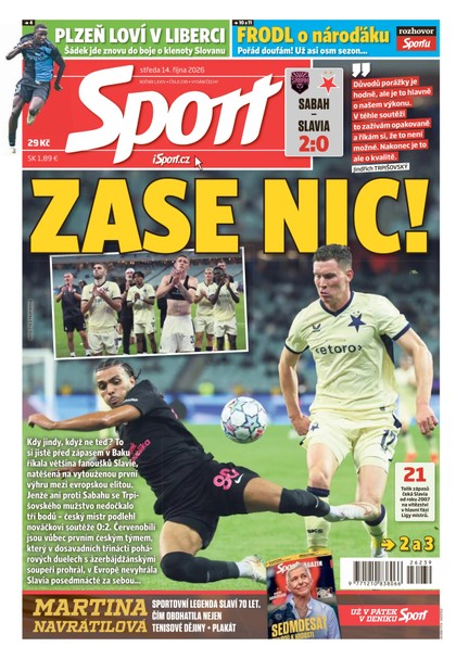 E-magazín Sport - 14.10.2026 - CZECH NEWS CENTER a. s.