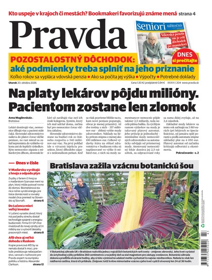 E-magazín Denník Pravda 20. 10. 2026 - OUR MEDIA SR a. s.