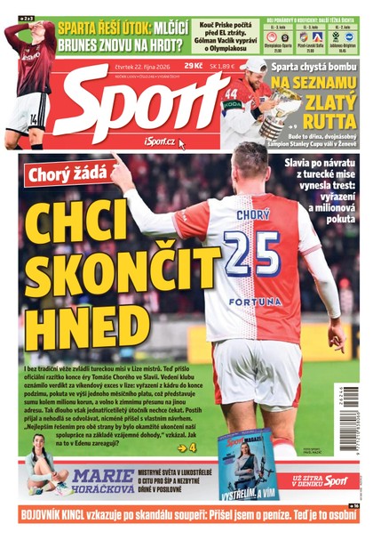 E-magazín Sport - 22.10.2026 - CZECH NEWS CENTER a. s.
