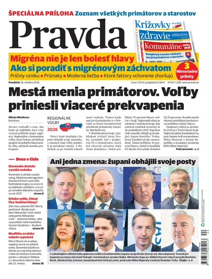 E-magazín Denník Pravda 26. 10. 2026 - OUR MEDIA SR a. s.