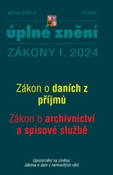 E-kniha Aktualizace I/2 / 2024 - o daních z příjmů, o archivnictví a spisové službě - Autor Neuveden