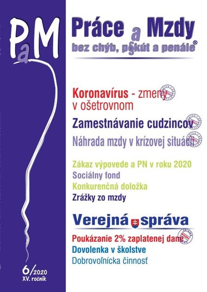 E-kniha Práce a Mzdy (PaM) 6/2020 - kolektív autorov