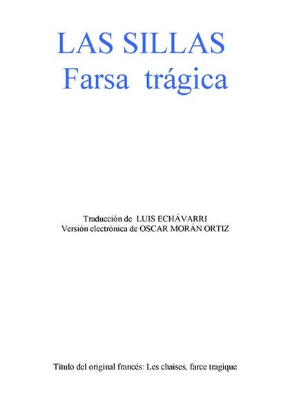 E-kniha Las sillas - Eugéne Ionesco