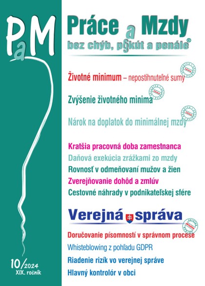 E-kniha Práce a Mzdy bez chýb, pokút a penále č. č. 10 / 2024 - Životné minimum – nepostihnuteľné sumy - Autor Neuveden