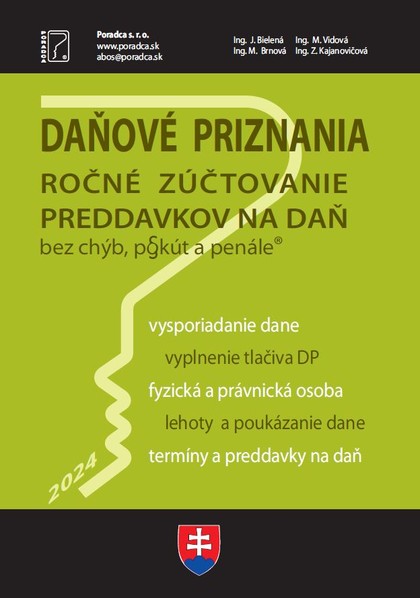 E-kniha Daňové priznanie + vyplnené vzory a tlačivá - Miroslava Brnová, Jana Bielená, Michaela Vidová a Ján Mintál